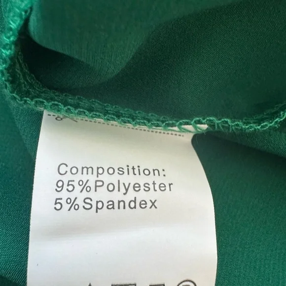 Angashion Kelly Green Satin Dress Sleeveless Cross Front Midi Dress Size Large - Picture 12 of 14